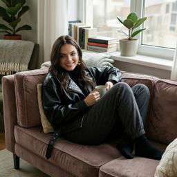 Karla Linen Leather - Living Room Relaxation [VAR:0] [Rotated 23° Left]